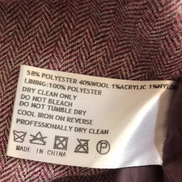 Grape coloured tweed and velvet dress - Picture 5 of 5